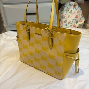 Michael Kors Yellow MK Logo Tote Bag